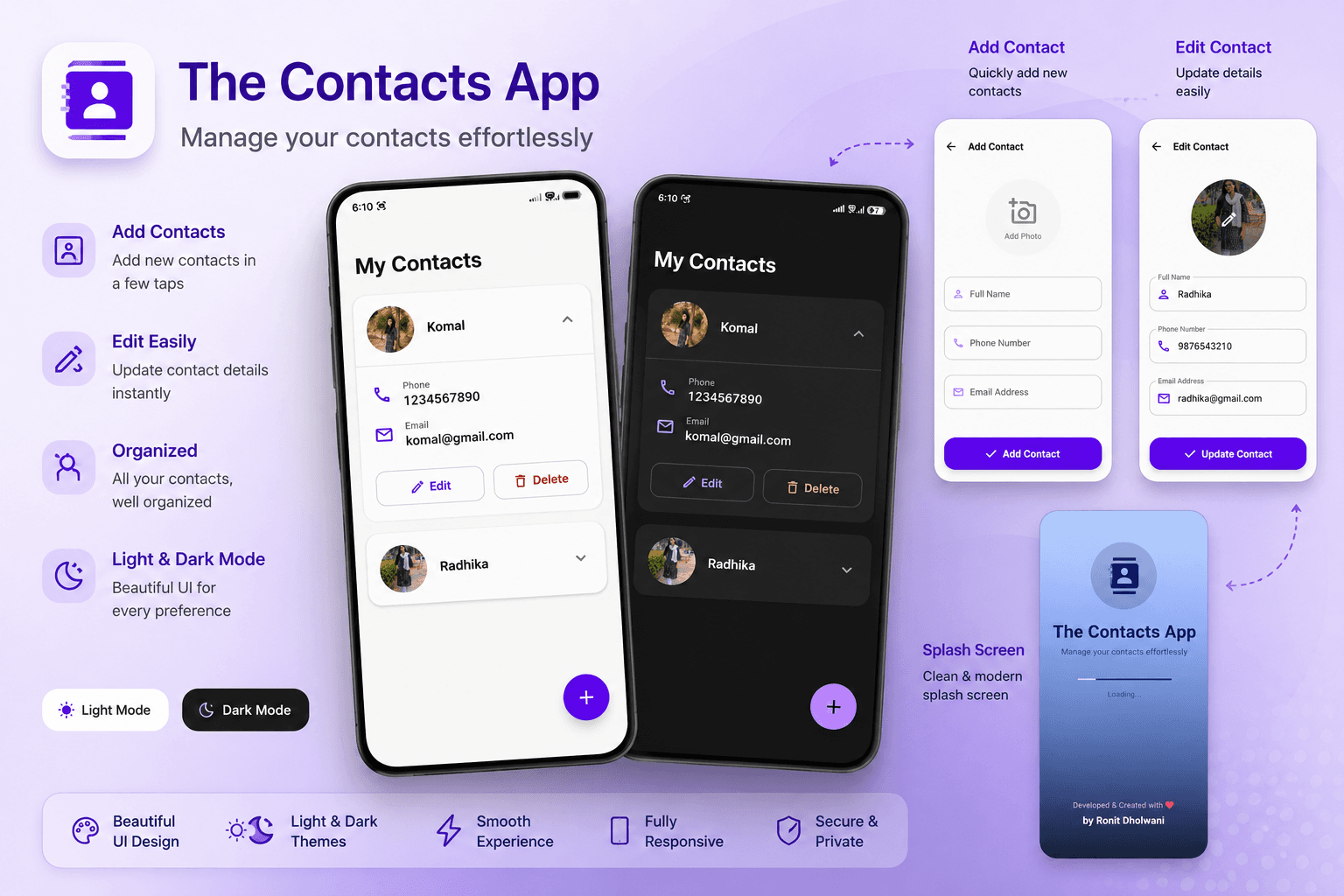 Contacts Application preview